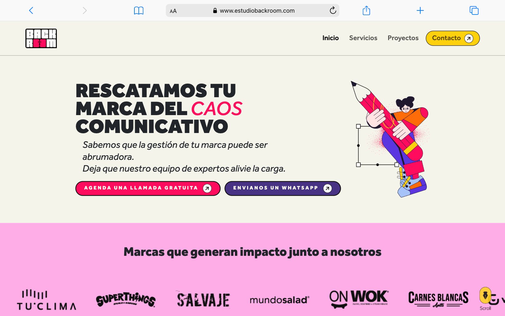 Landing Page - Estudio Backroom