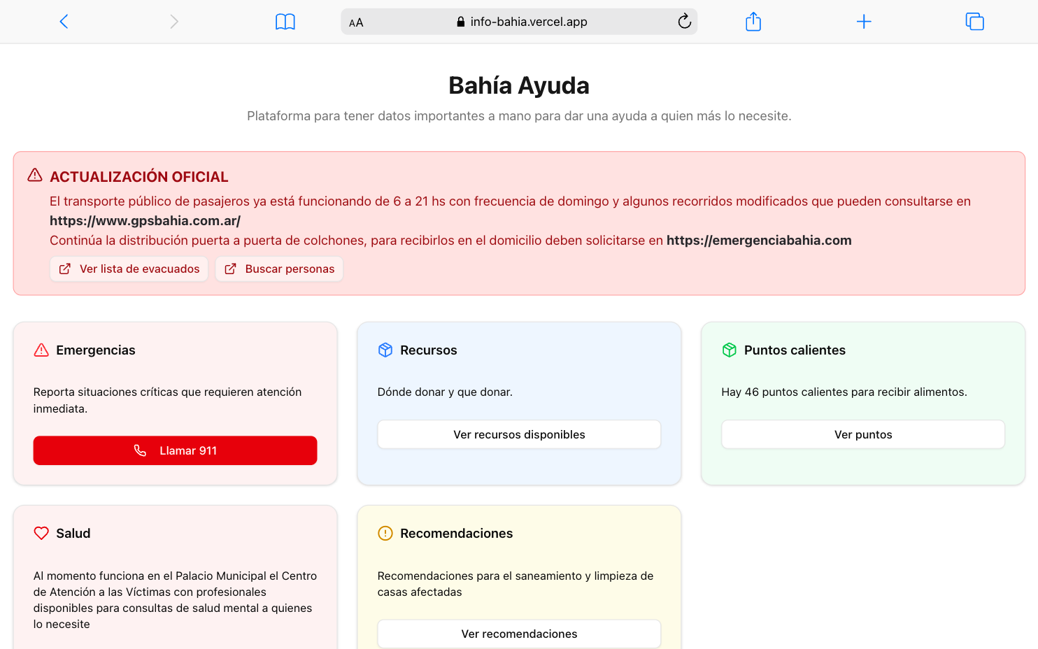 Landing Page - Bahia Ayuda